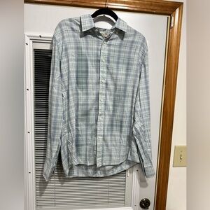 Faherty Light Blue Plaid Button Down Shirt